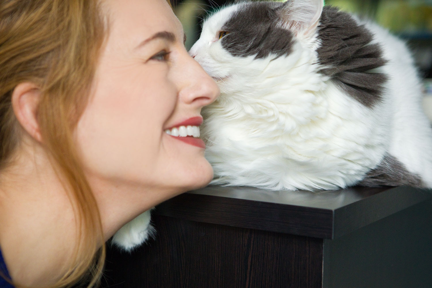 A beautiful bonding of a woman and her cat