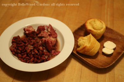 Covid-19 Food prep_2020-03_red beans, smoked ham, cornmeal muffins.jpg