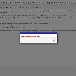 Has Anyone Else been having Multiple PM's posting, or the Site saying: you already submitted the form?
