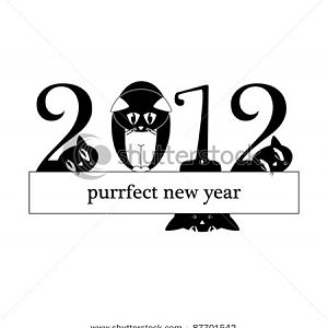 stock-vector--new-year-card-cats-instead-of-digits